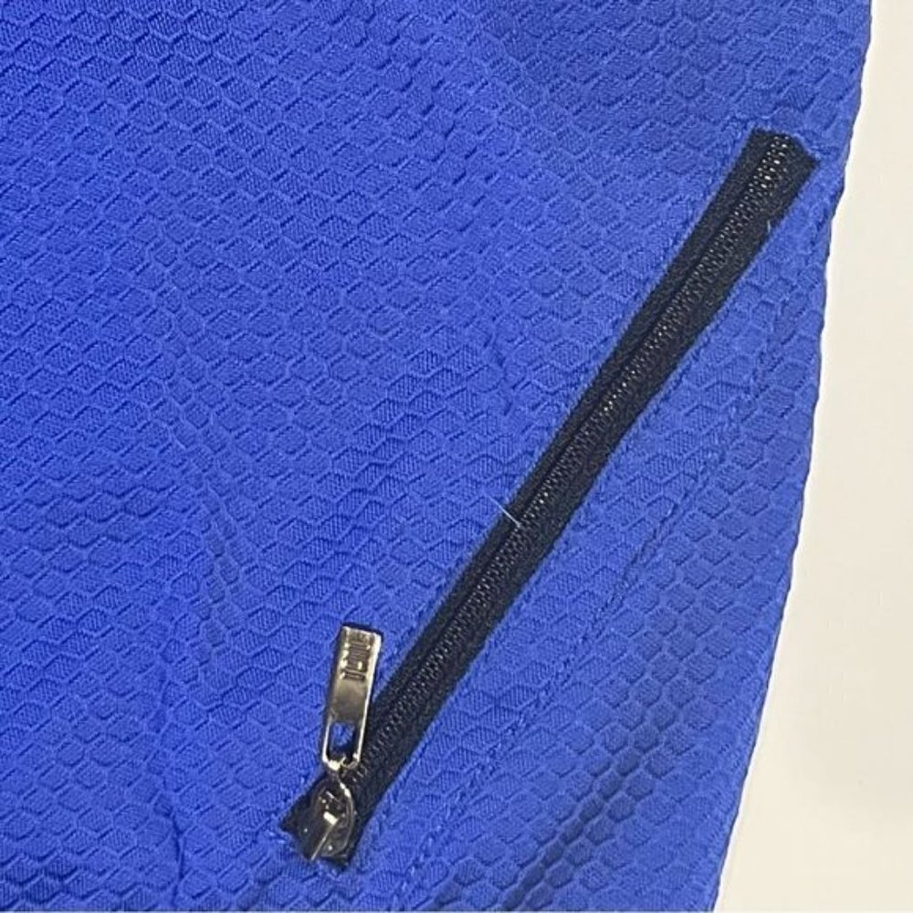 Tail golf skort embossed cerulean blue metal zipper pockets 17 inch size M - Picture 8 of 13